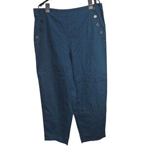 Black History Month Pants Womens Size XL Teal Tapered Elastic Waist Pull On